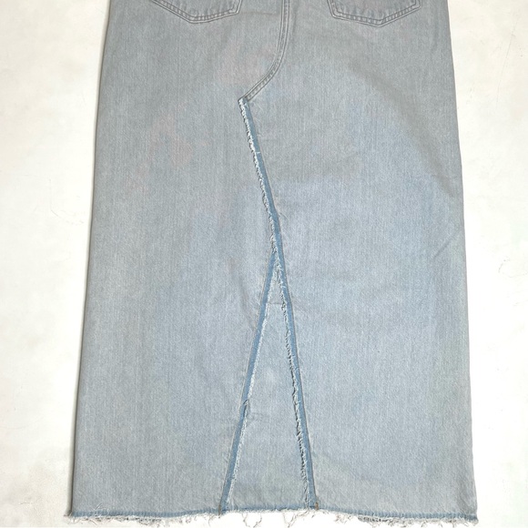 TOPSHOP Raw Hem Denim Midaxi (mid maxi) Skirt - Picture 9 of 15
